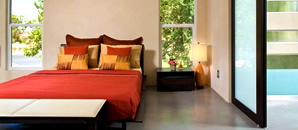 Light gray residential concrete floor