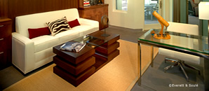 Residential gray stained concrete floor