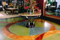 Colorful concrete floor